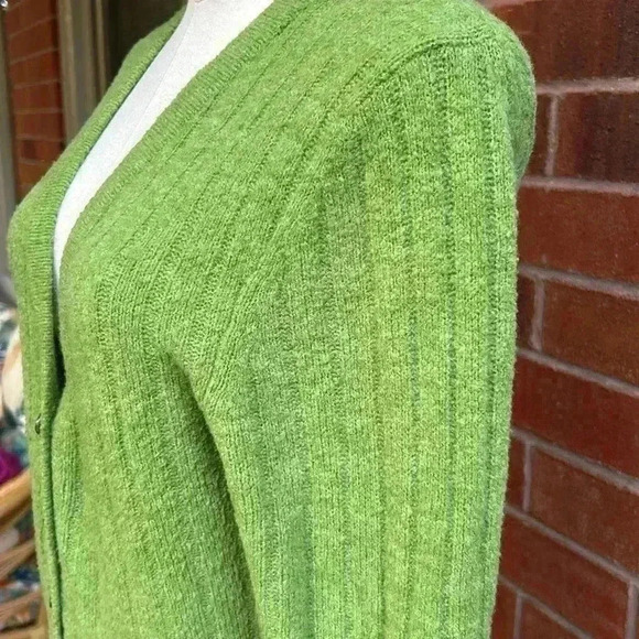 🧨Ca Va de Soi Wool Blend Green Cardigan Sweater SZ L - Picture 4 of 11